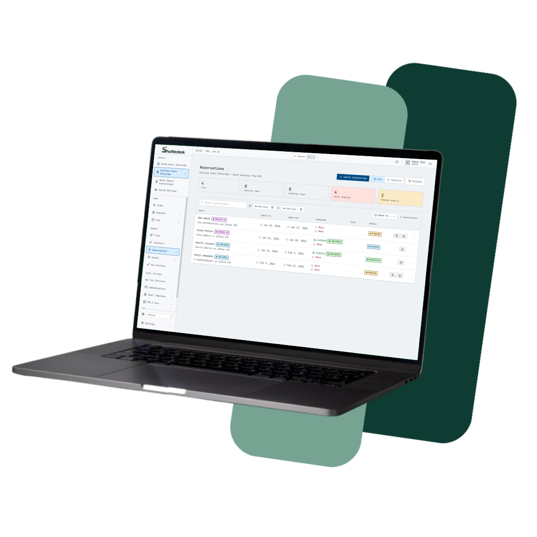 Shuttledesk Dashboard